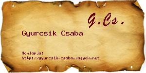 Gyurcsik Csaba névjegykártya